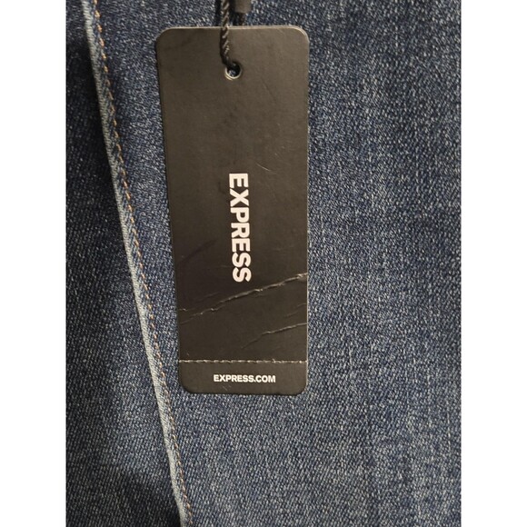 Express Jeans Womens XL 18/20/22 L Blue 70s Flare Mid Rise Flex Hyper Stretch - Picture 9 of 11